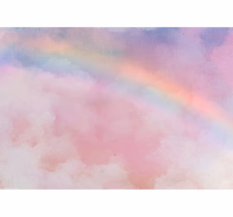 Fotomurale per neonato Arcobaleno in nuvole rosa baby - TenStickers