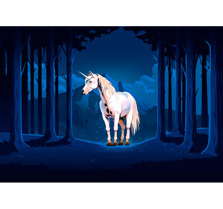 Fotomurale fantasia scena del maestoso unicorno - TenStickers