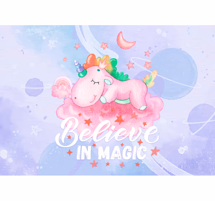 Fotomurale cameretta nuvola dei sogni unicorno - TenStickers