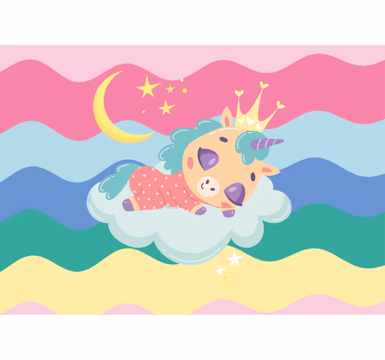 Fotomurali persone unicorno dormiente fantasia - TenStickers
