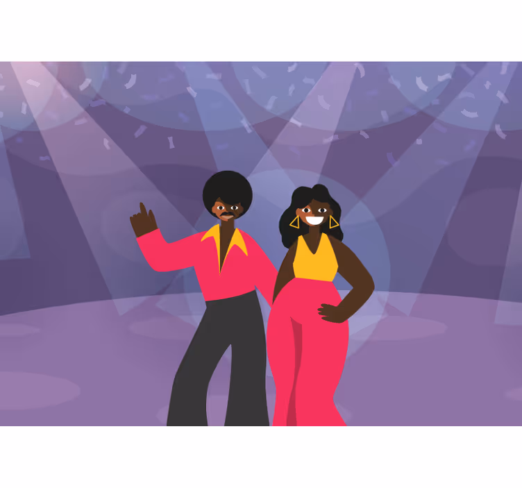 Fotomurale musicale coppia che balla disco - TenStickers