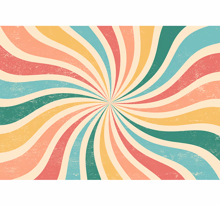 Fotomurale 3d onde colorate a spirale - TenStickers