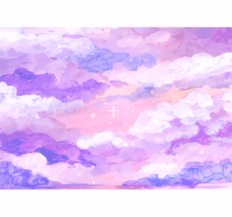 Fotomurale cielo nuvole viola soft - TenStickers