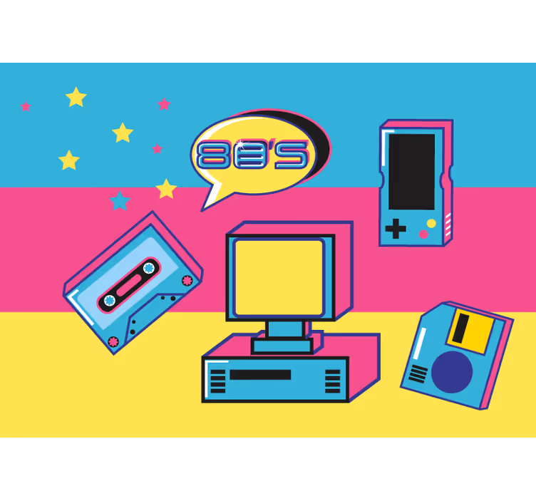 Fotomurale arte urbana elementi di retro gaming - TenStickers