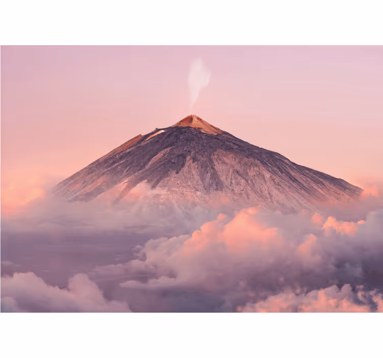 Fotomurale montagna picco del vulcano fumoso - TenStickers