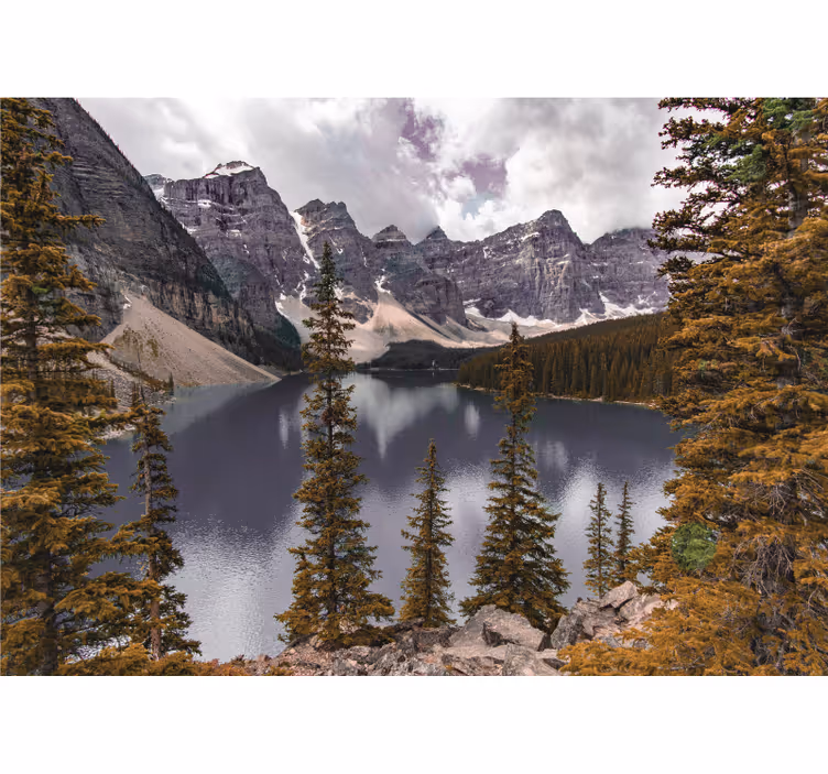 Fotomurale paesaggi lago di montagna tranquillo - TenStickers