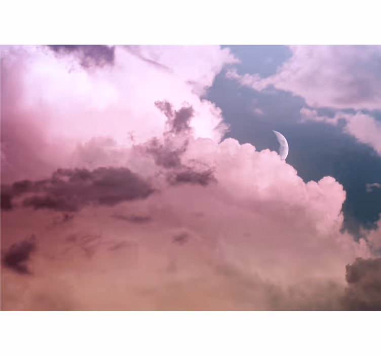 Fotomurale cielo cielo nuvoloso illuminato dalla luna - TenStickers