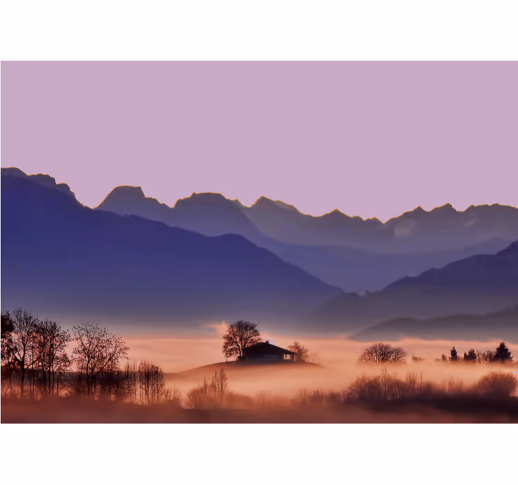 Fotomurale paesaggi paesaggio montano tranquillo - TenStickers