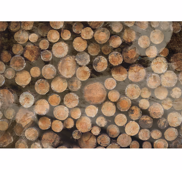 Fotomurali textures composizione di tronchi di legno - TenStickers