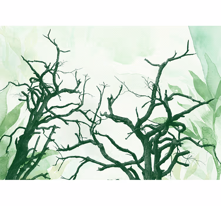 Fotomurale alberi silhouette intricate - TenStickers