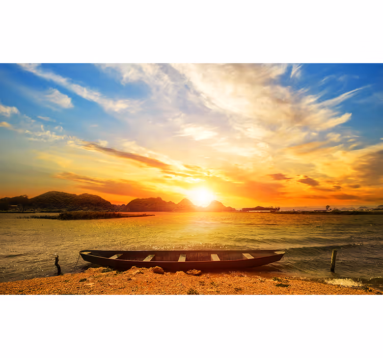 Fotomurale paesaggi riflesso di un tramonto sereno - TenStickers