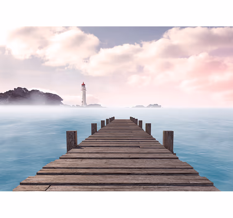 Fotomurale paesaggi sentiero del faro marittimo - TenStickers