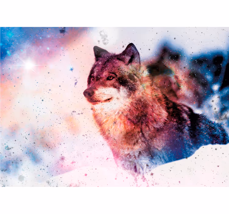 Fotomurale animali lupo cosmico solitario - TenStickers
