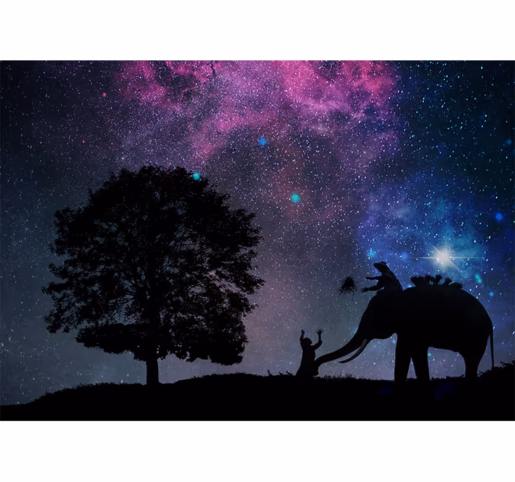Fotomurali frasi avventura dell'elefante cosmico - TenStickers
