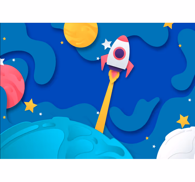 Fotomurale fantasia avventura del lancio di razzi - TenStickers