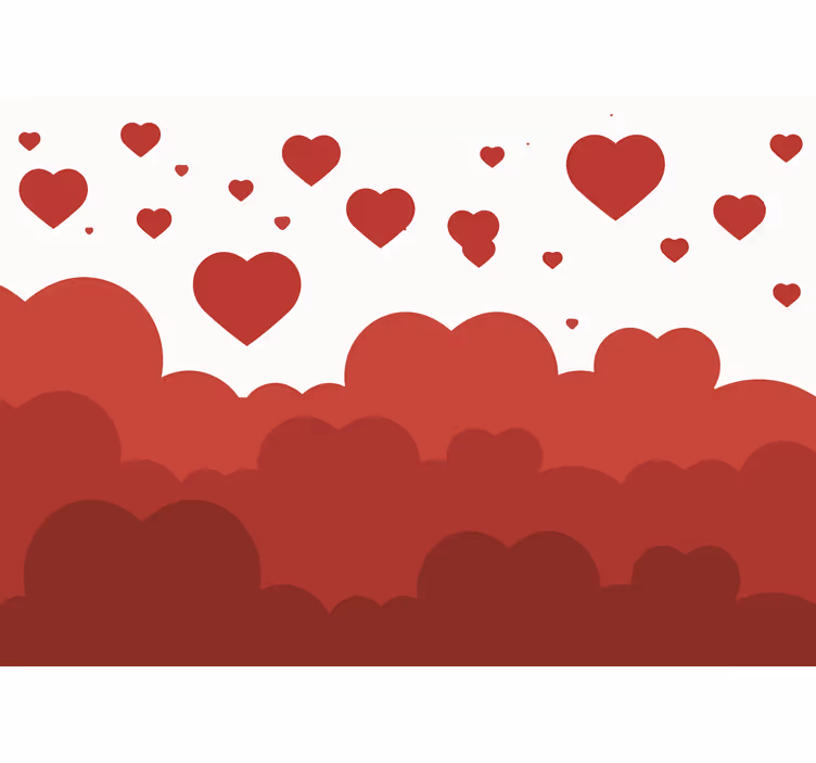 Fotomurale amore nuvole a forma di cuore - TenStickers