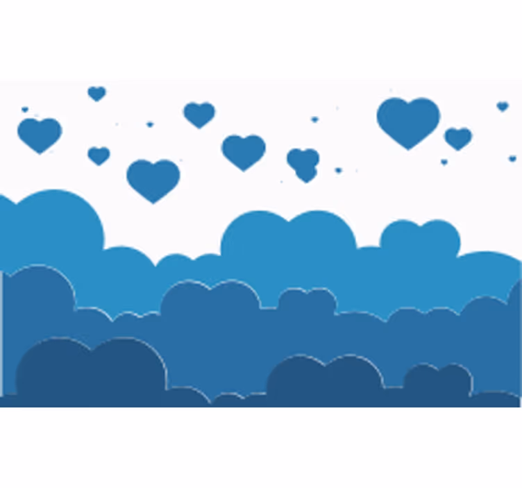 Fotomurale amore nuvole e cuori - TenStickers