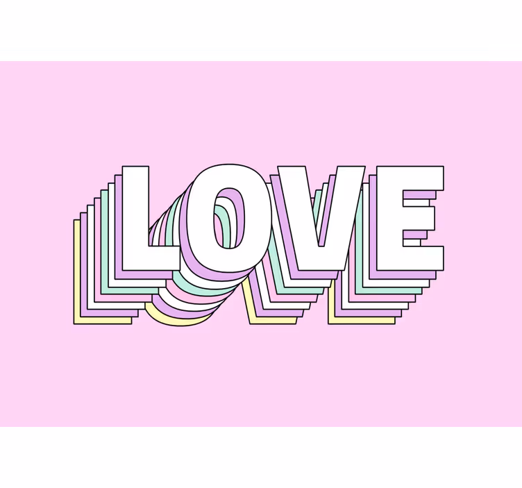 Fotomurale amore tipografia d'amore stilizzata - TenStickers