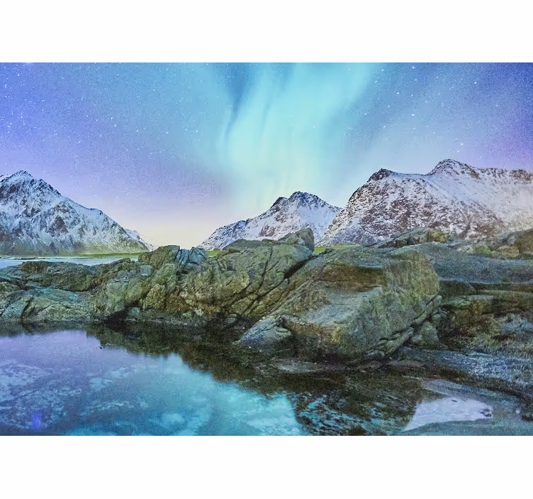 Fotomurale paesaggi riflesso delle luci del nord - TenStickers
