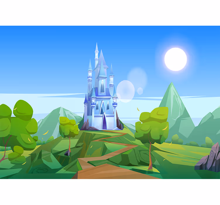 Fotomurale fantasia paesaggio incantevole castello - TenStickers
