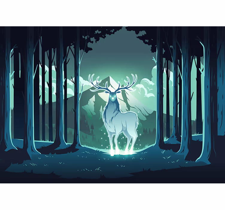 Fotomurale animali cervo maestoso nel bosco - TenStickers