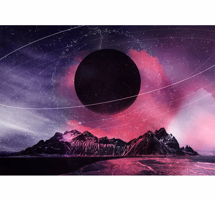 Fotomurale spaziale pianeta nero cosmico - TenStickers