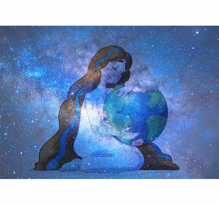 Fotomurale spaziale abbracciando il pianeta terra - TenStickers