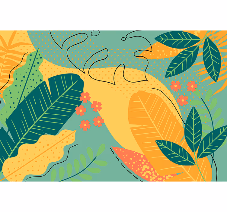 Fotomurali natura decorazione foglie tropicali - TenStickers
