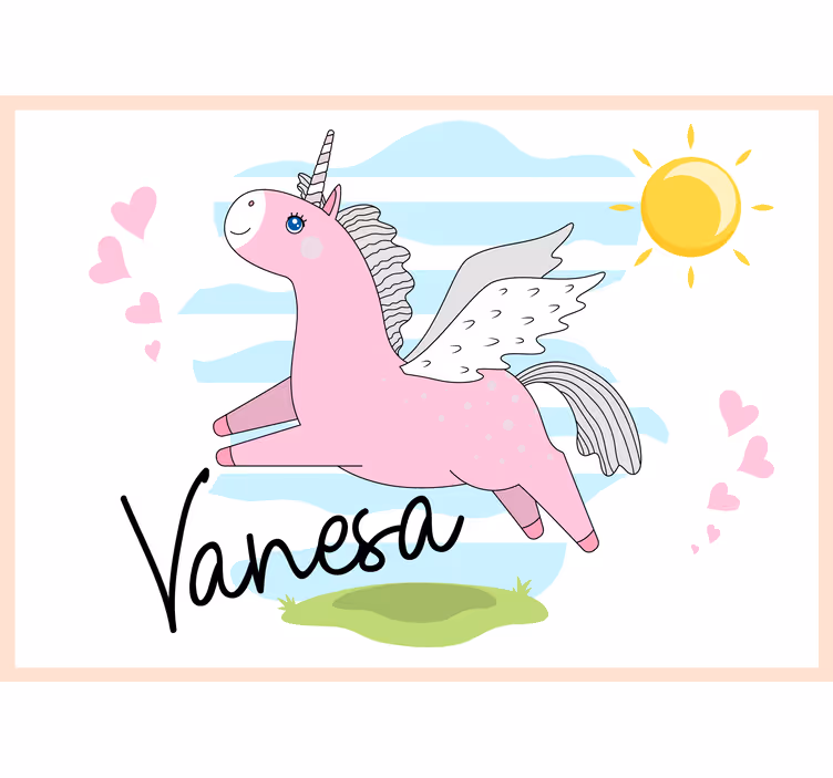 Fotomurale amore avventura dell'unicorno rosa - TenStickers
