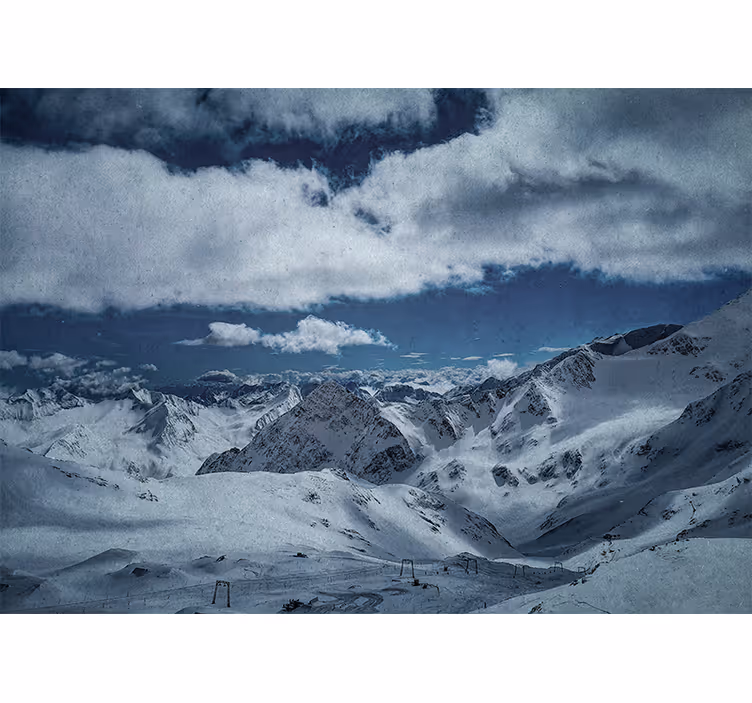 Fotomurale montagna cime montuose innevate - TenStickers