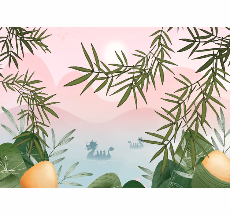 Carta da parati giungla paesaggio di bamboo serene - TenStickers