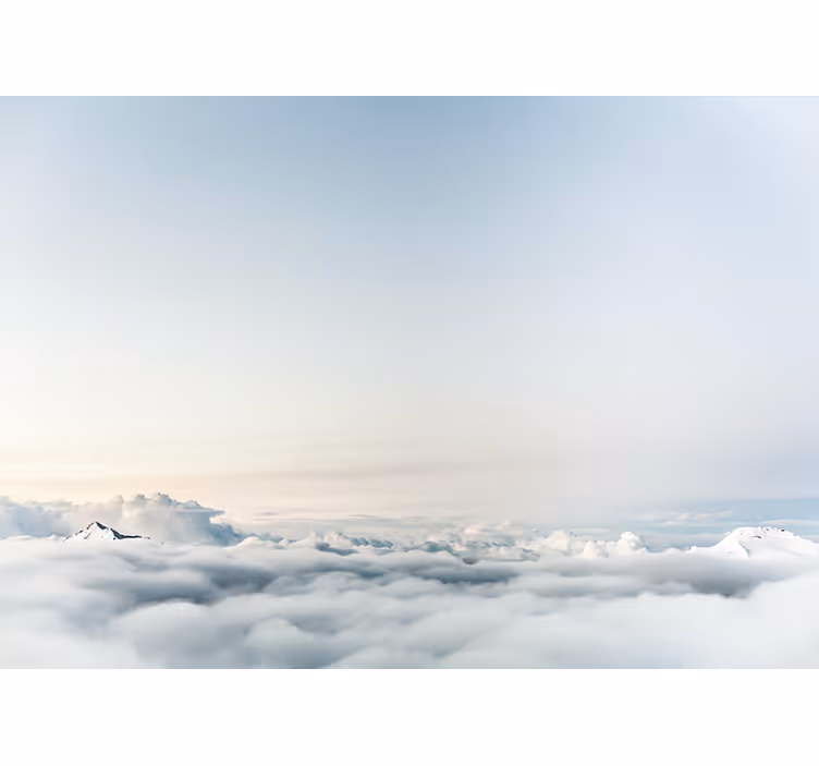 Fotomurale montagna paesaggio nuvoloso sereno - TenStickers