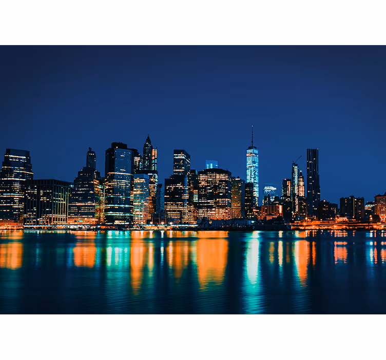 Fotomurale new york skyline notturno - TenStickers