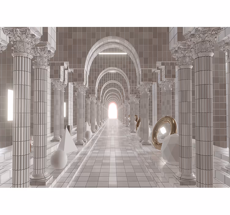 Fotomurale astratto design di corridoio architettonico - TenStickers