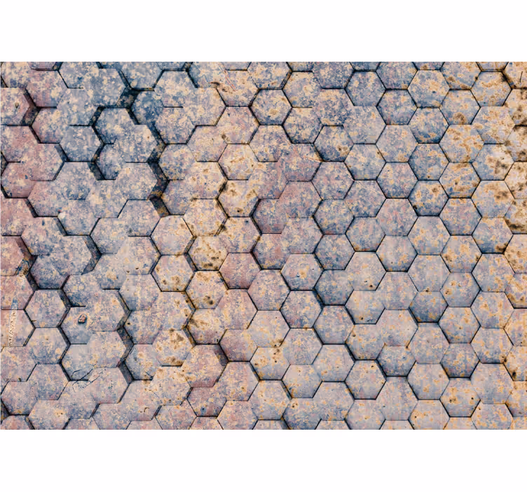 Fotomurale textures motivo pietra esagonale - TenStickers