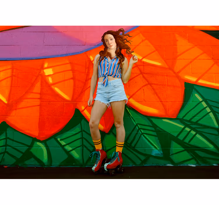 Fotomurale arte urbana pattinatore audace - TenStickers