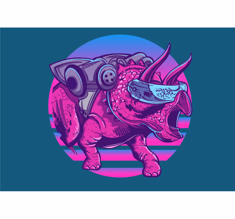 Fotomurale animali triceratopo futuristico - TenStickers
