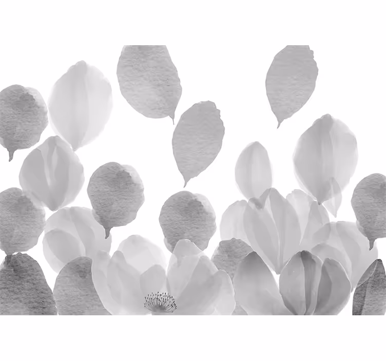 Fotomurale papaveri design foglie elegante - TenStickers