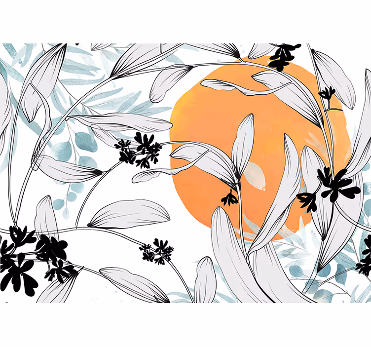Fotomurale fiori motivi foglia botanica - TenStickers