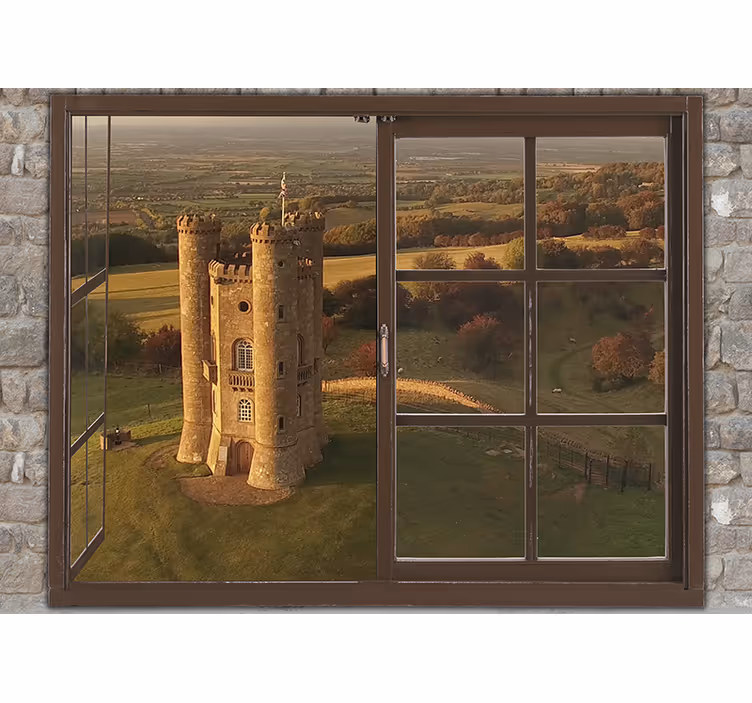 Fotomurale città vista castello storico - TenStickers