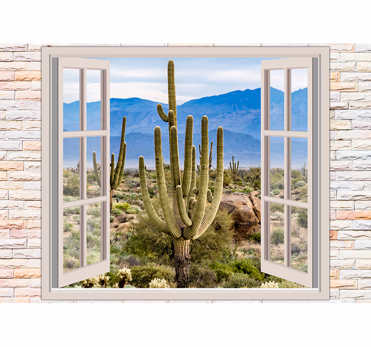 Fotomurali natura vista di cactus nel deserto - TenStickers