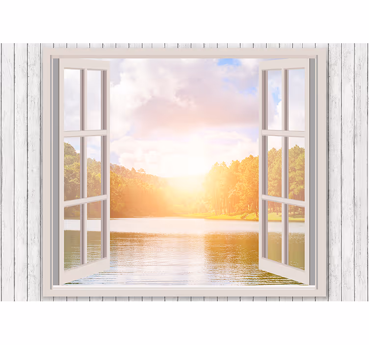 Fotomurali natura alba sul lago - TenStickers