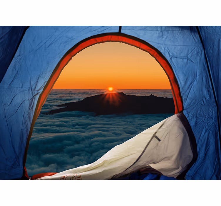 Fotomurale paesaggi vista al crepuscolo di montagna - TenStickers