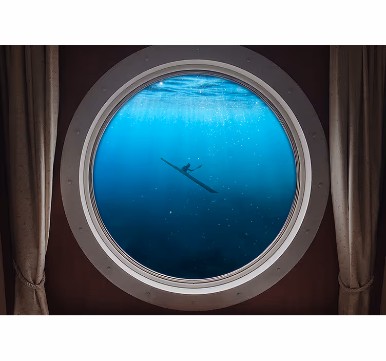 Fotomurale mare scena di kayak subacqueo - TenStickers