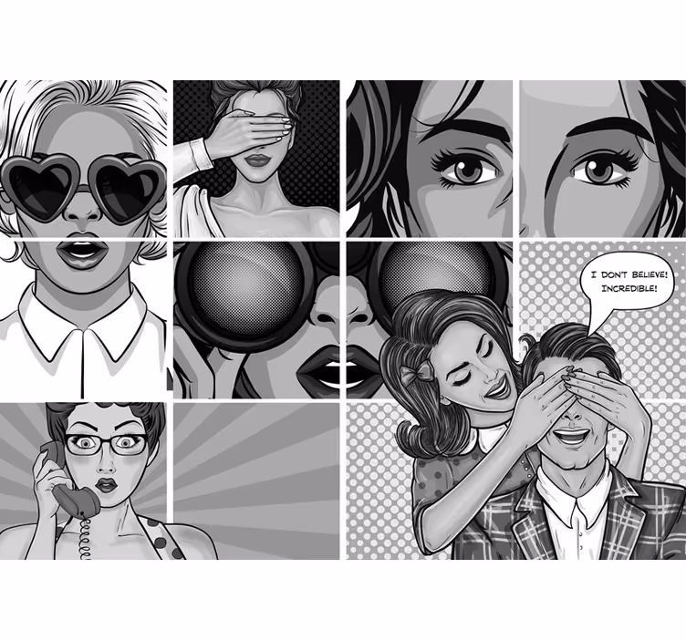Fotomurale artistico espressioni di pop art - TenStickers