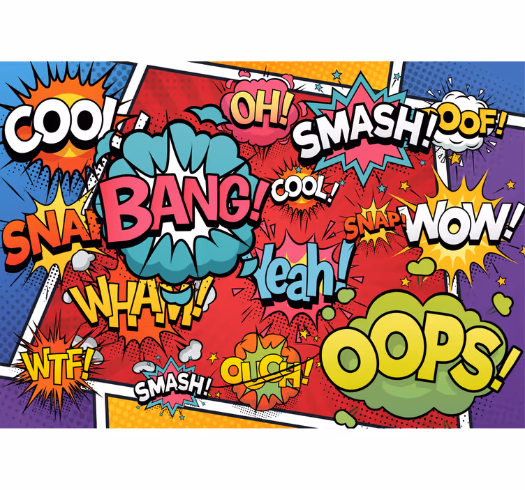 Fotomurale arte urbana effetti sonori fumettistici - TenStickers