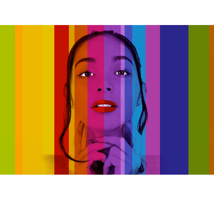 Fotomurale artistico ritratto colorato - TenStickers