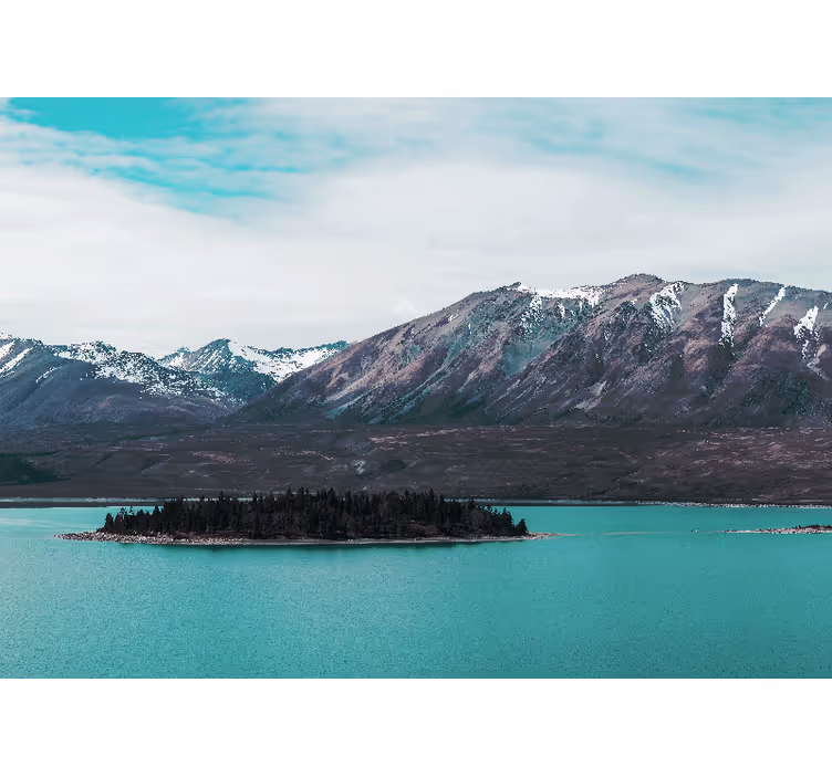 Fotomurale paesaggi isola del lago montano - TenStickers