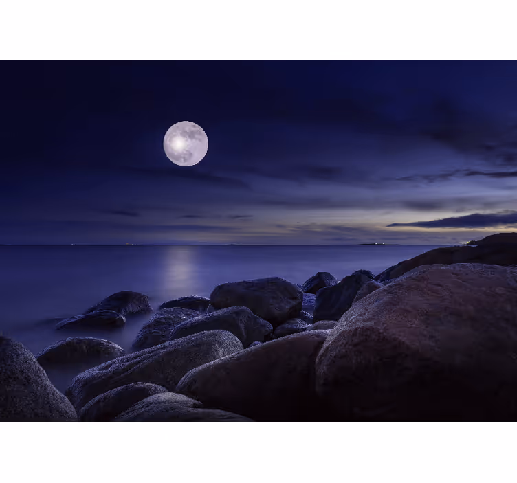 Fotomurale cielo paesaggio marino illuminato dalla luna - TenStickers