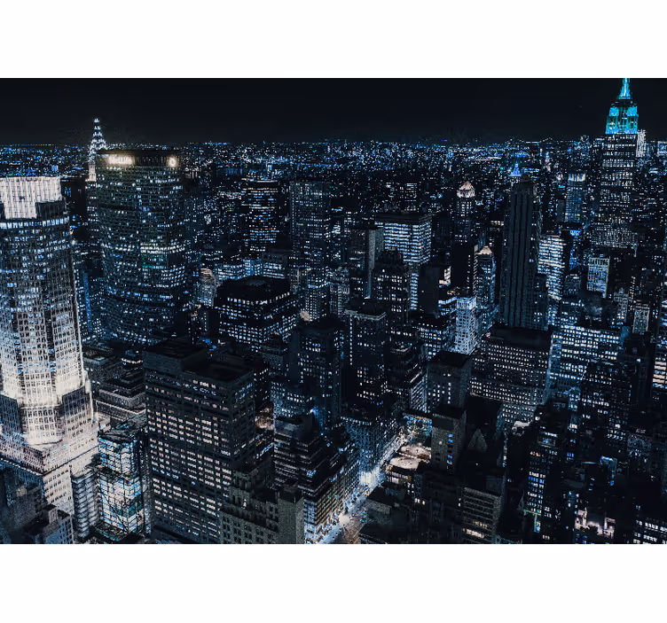 Fotomurale new york vista notturna dello skyline - TenStickers